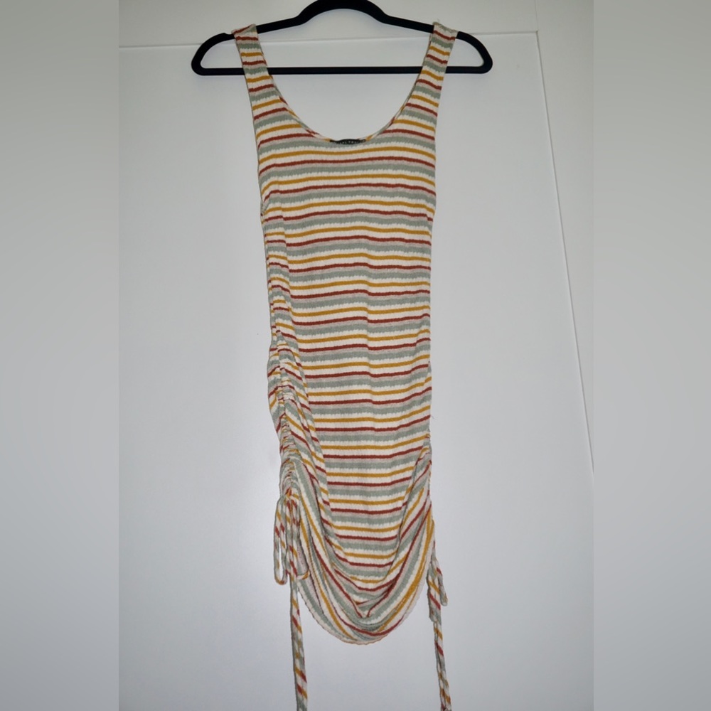 FINAL TOUCH ribbed striped dress